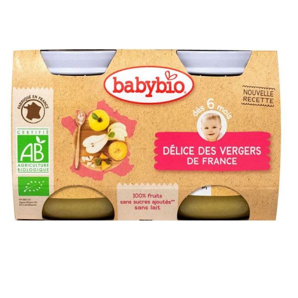BABYBIO Alim Inf Delice Fruits 2P/130G