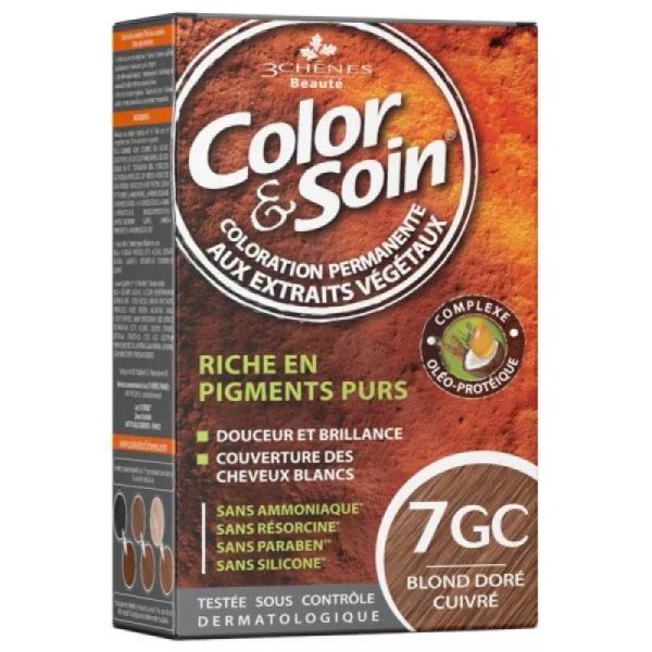 Color & Soin Kit Coloration Permanente 7Gc Blond Doré Cuivré