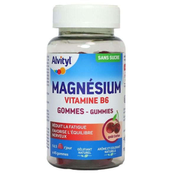 Magnésium Vitamine B6 Cerise 45 Gummies