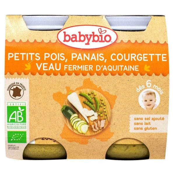 Babybio Alim Inf Pois Panais Cour Veau 2/200G