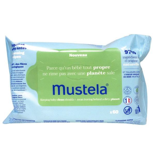 Mustela Bébé Lingettes Nettoyantes visage mains siège