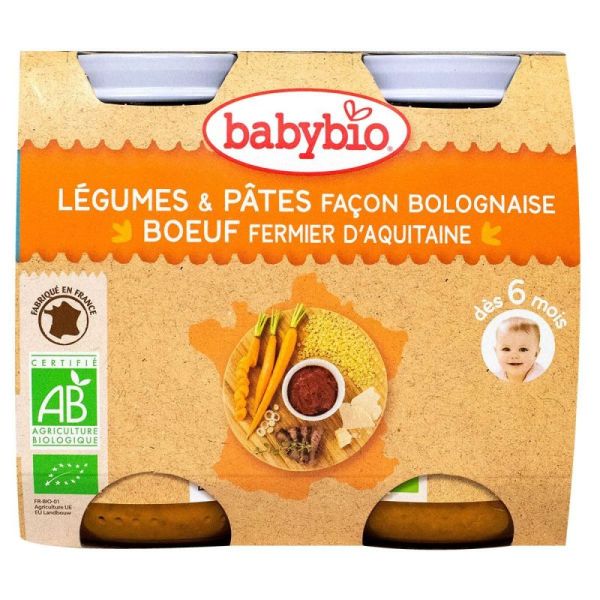 BABYBIO Alim Inf Leg Pates Bolo Boeuf 2P/200G