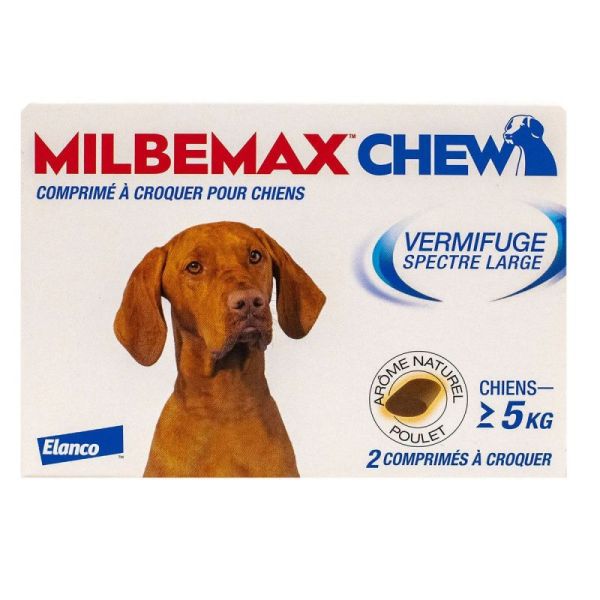 Milbemax Chew Vermifuge pour Chien de + de 5kg - La Pharmacie de