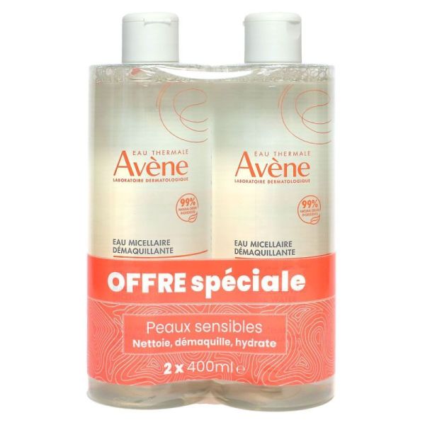 Eau micellaire démaquillante 2x400ml