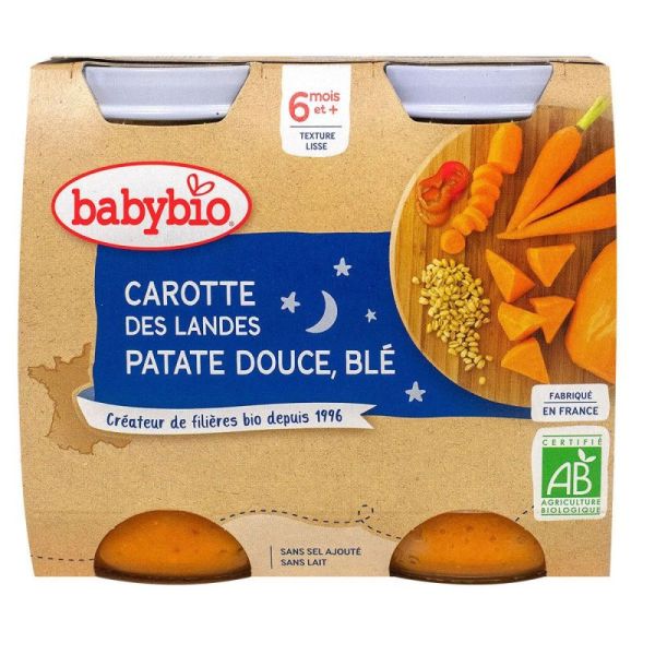 BABYBIO Alim Inf Nuit Carot Patate douce 2/200G