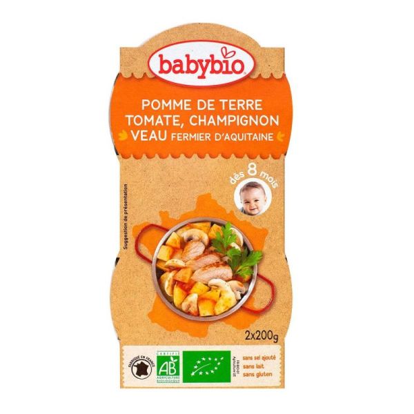 Babybio Alim Inf Pdt Tomate Champ Veau 2/200G