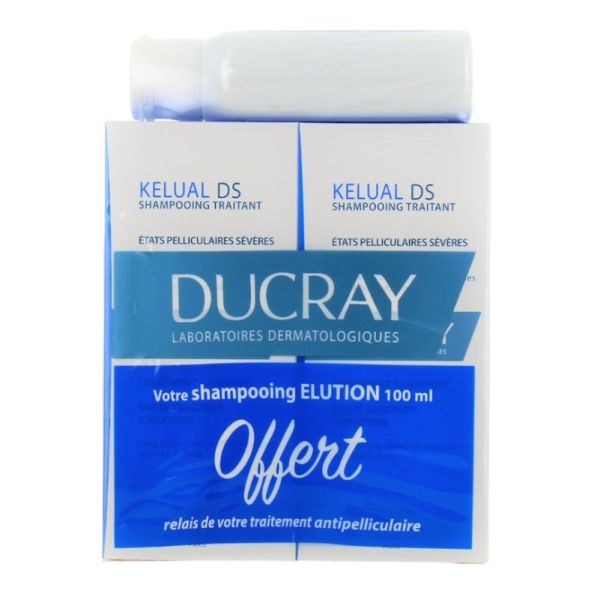 Duo Kelual Ds Shampooing traitant x2 + Elution100ml Offert