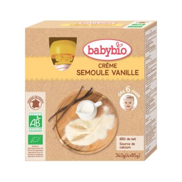 BABYBIO Alim Inf Cr Semoule Vanille 4/85G