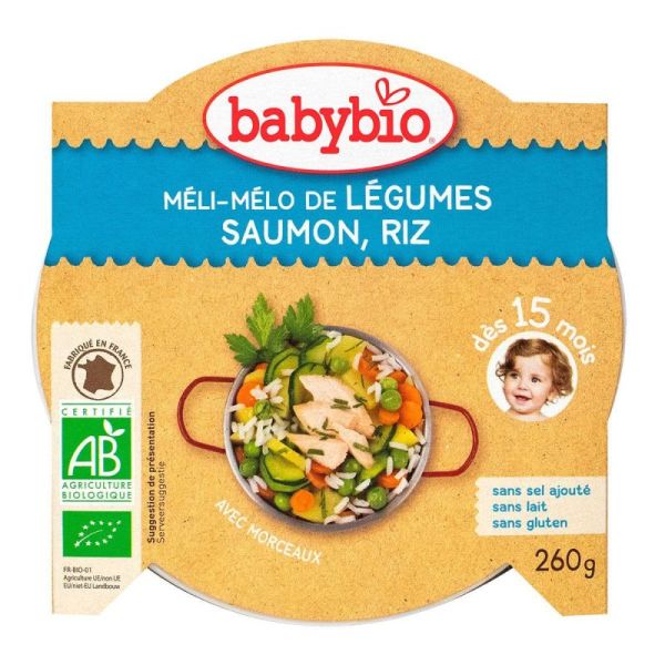 Babybio Junior Alim Inf Lég Saumon Riz 260G