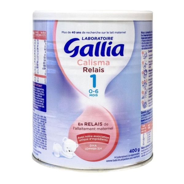 Laboratoire Gallia - Calisma 1 Relais - Bébé 1er âge - en Poudre - Lait  Infantile Enrichi en Vitamines A, C & D - Sans Huile de Palme - De 0 à 6  Mois - Lot de 3x830g : : Epicerie