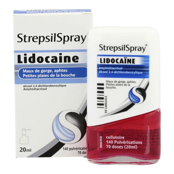 Strepsilspray Lidocaine Spray Antalgique Pour Maux De Gorge 20ml Strepsilspray Lidocaine Spray Antalgique Pour Maux De Gorge 20ml