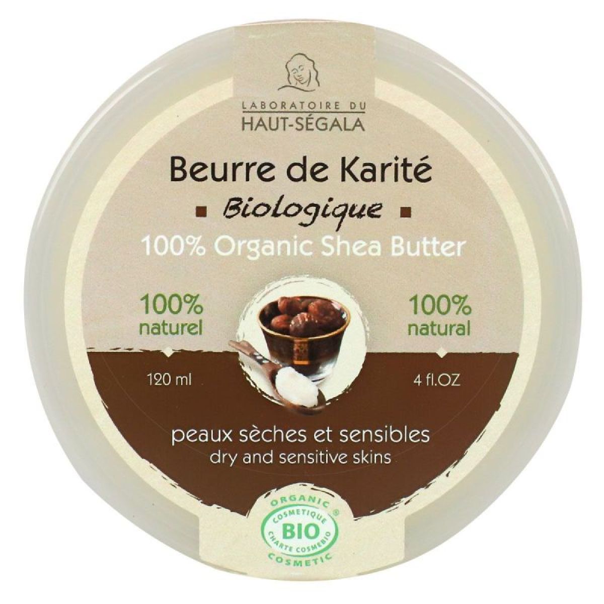 Beurre de Karité Bio 120ml Hydratant Réparateur Peaux Sèches