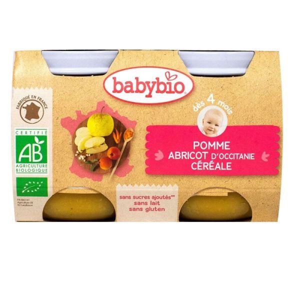 BABYBIO ALIM INF POMME ABRICOT CEREAL 2P/130G