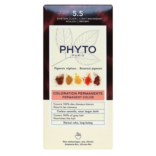 Phyto Color coloration permanente 5,5 châtain clair acajou