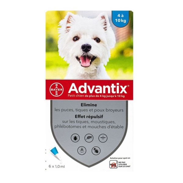 Advantix S Ext Petit Ch 4-10Kg 6Pipettes/1Ml