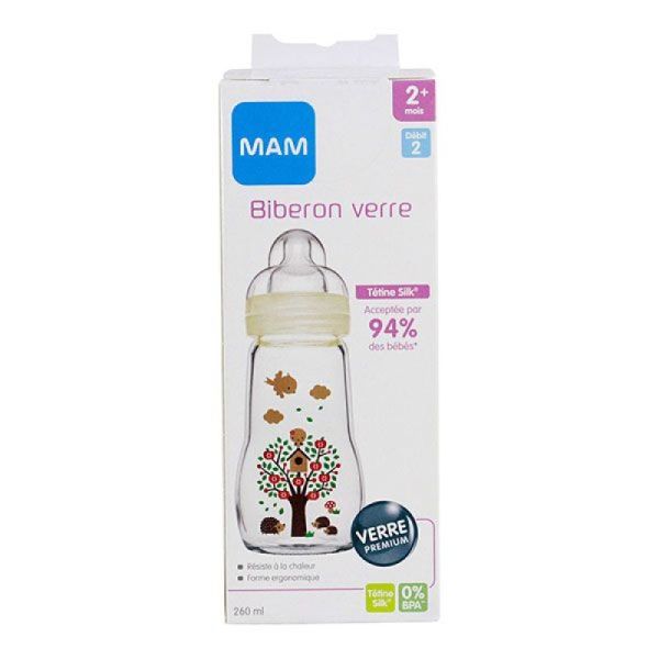 Bib Mam Ver 1Age Deb/2 Blanc 260Ml