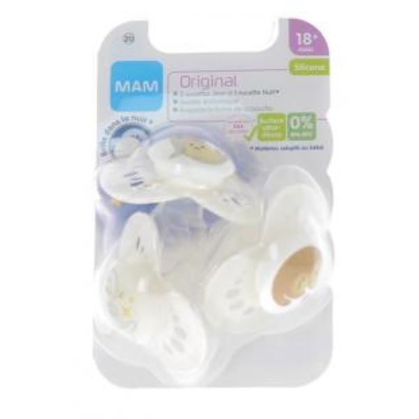Sucette MAM Original Unisexe Silicone +18M x3