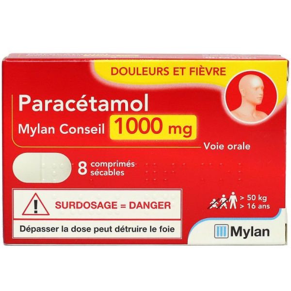 Paracétamol 1000mg Viatris Conseil 8 comprimés