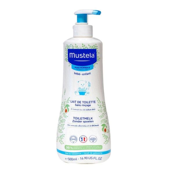 Mustela Bébé Lait Toilette Sans Rincage 500Ml