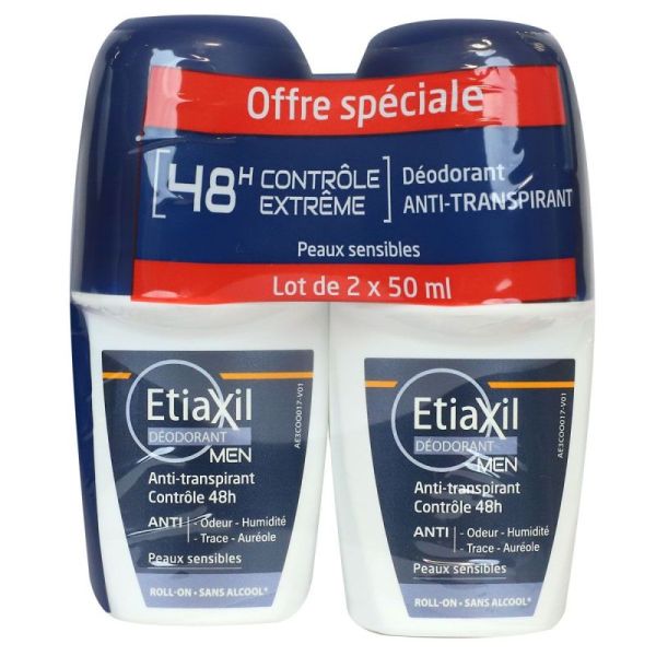 Etiaxil Homme Déod 72H 2Roll-On/50Ml