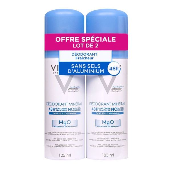 Vichy Déod Spray Ss Sels D'alu 48H 2Spr/125Ml