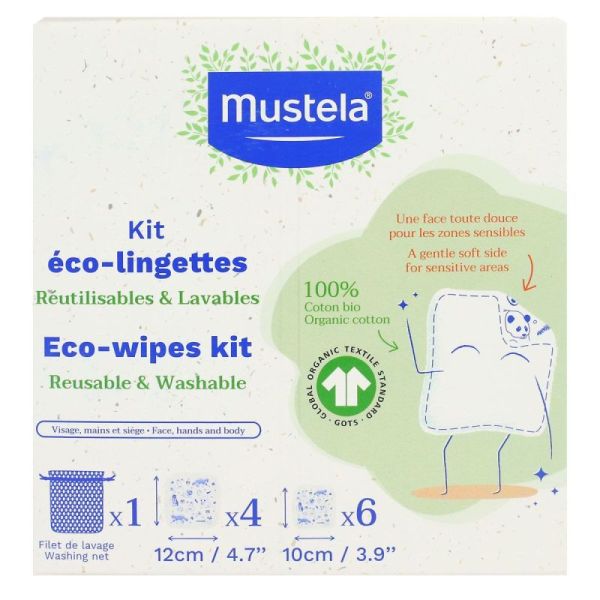 Mustela Kit Eco-Lingettes 10 unités + 1 Filet de Lavage