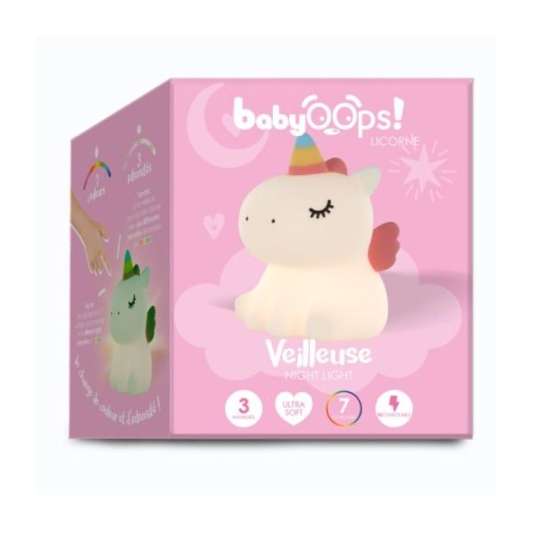 Babyoops Veilleuse Licorne 7 Coul