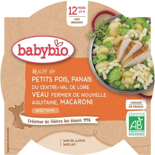 Babybio Alimentation infantile POIS PANAIS VEAU MACARO 230G