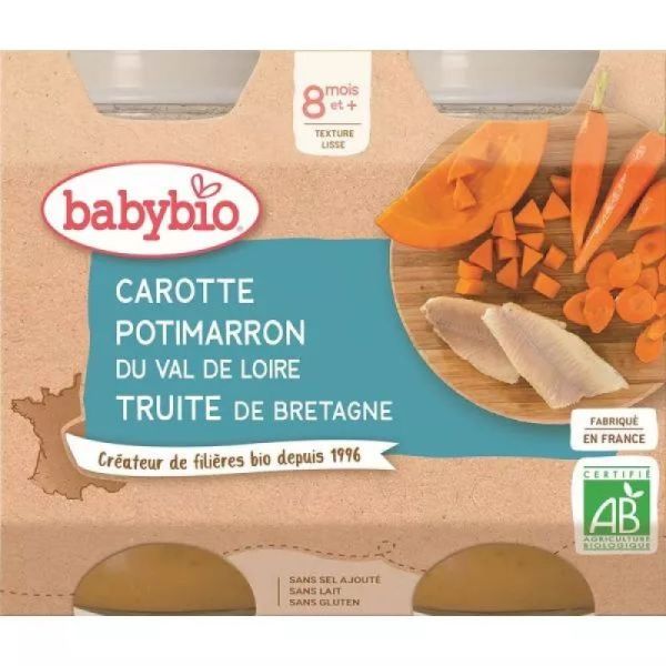 BABYBIO Alim Inf Carotte Potima Truite 2/200G