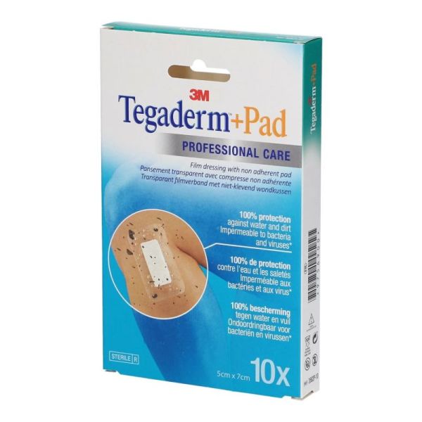 Tegaderm + Pad Pansement Adhésif 5x7cm x10